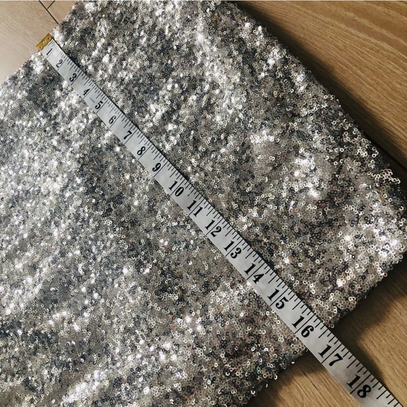 Revamped by Sirens Sequin Mini Skirt in Silver Size M - Picture 9 of 9